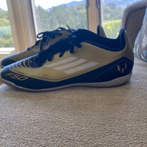 Adidas F50 Gold and Black Indoor Soccer Shoes